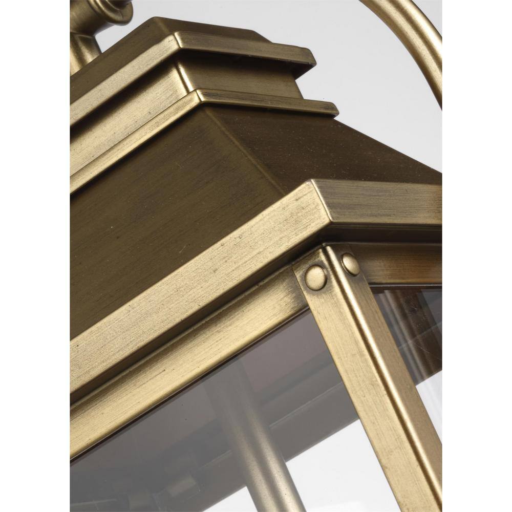 Distressed Brass and Glass Outdoor Hanging Lantern
