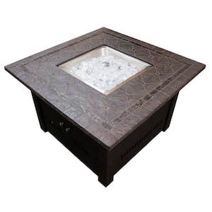 40 in. Square Shaped Steel Fire Pit in Bronze