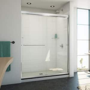Alliance Pro ML 60 in. W x 74.5 in. H Sliding Semi Frameless Shower Door in Chrome Finish with Clear Glass