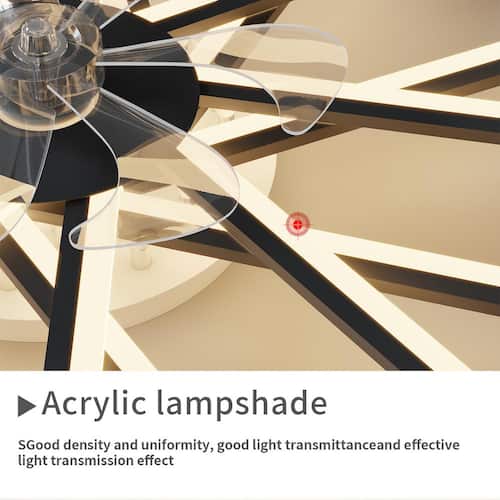 24 in. Indoor Black Ceiling Fan with Adjustable White Integrated LED, Remote Included Nivencai Ceiling Fans With Lights