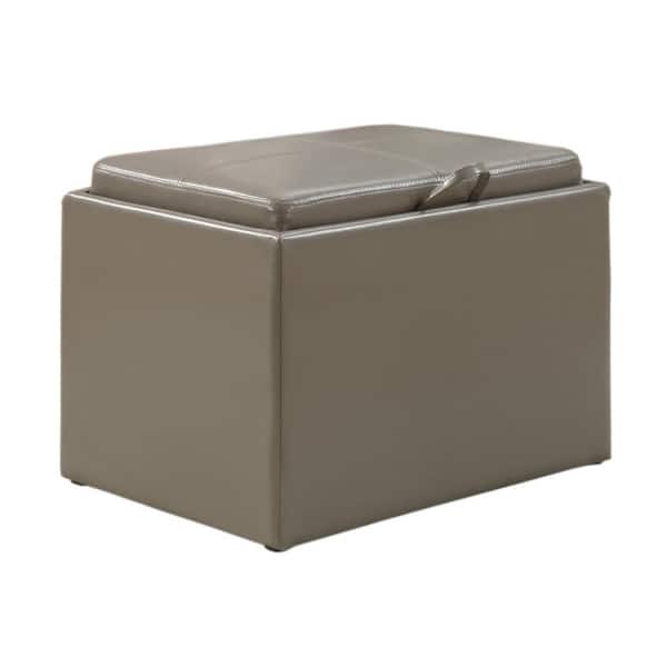 Convenience Concepts Accent Storage Ottoman- Grey (120)