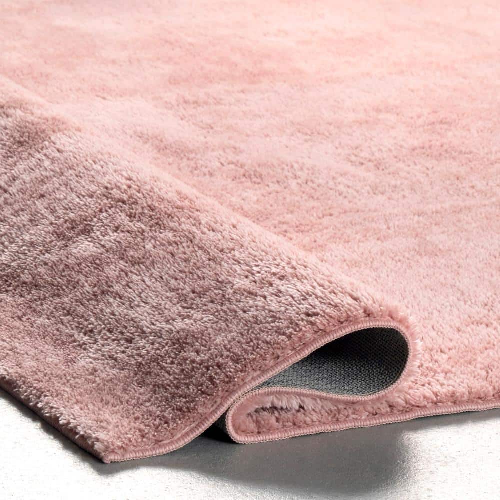 Loni Pink 3' x 5' Machine Washable Solid Shag Area Rug