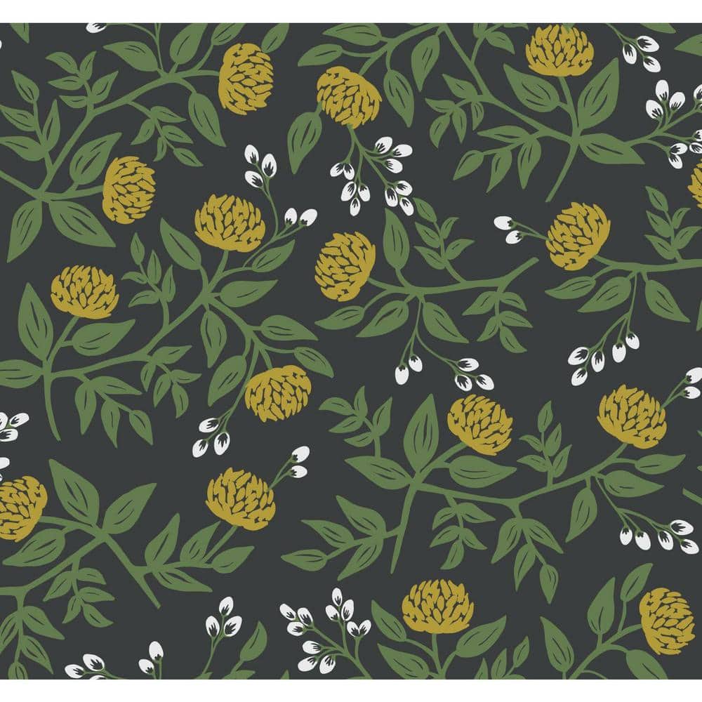 Black & Gold Floral Peonies 27" x 324" Removable Wallpaper