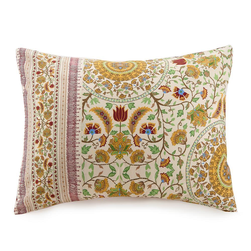 Joanne King Cotton Reversible Bedspread Set in Red and Yellow