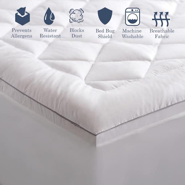 Allergen Barrier Medium Extra Deep Pocket Down Alternative King Mattress Pad
