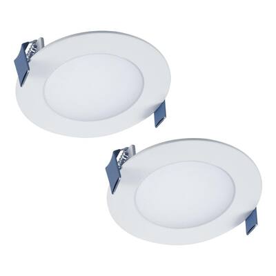 4 in. 2700K-5000K Tunable CCT Smart Integrated LED White Recessed Light, Round Trim (2-Pack)