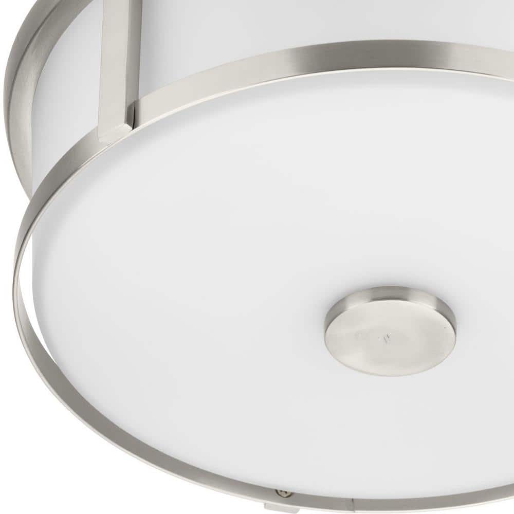 Gilliam Brushed Nickel 12.62" Drum Flush Mount Light