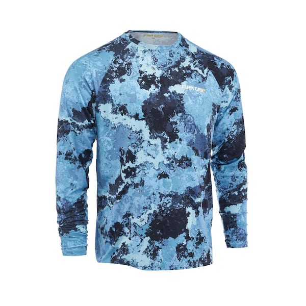 FIRM GRIP Men's Medium Veil Camo Aqueous Long Sleeve Performance Shirt ...