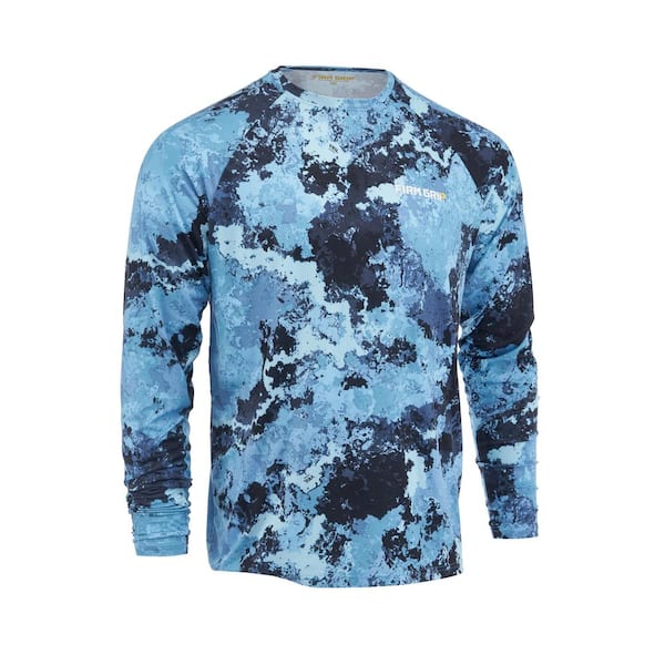 Dark blue camo Custom UV performance Fishing Shirts, camouflage