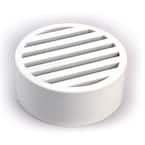 4 in. Round Grate, Fits 4 in. Sewer & Drain Fittings, White HIPS