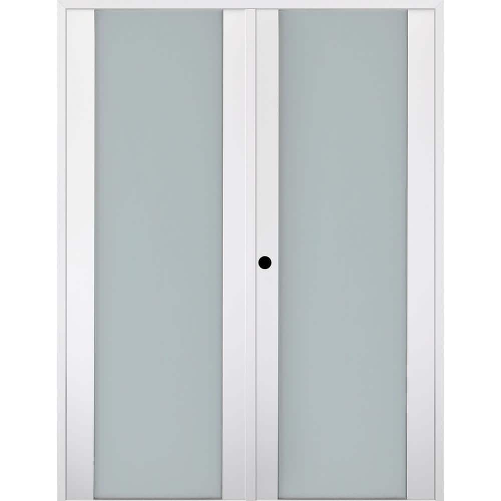 "Smart Pro 36""x 84"" Right Hand Active 1-Lite Frosted Glass Polar White Finished Wood Composite Double Prehung French Door" price history on PriceWatchPro