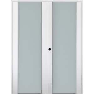 Smart Pro 36"x 84" Right Hand Active 1-Lite Frosted Glass Polar White Finished Wood Composite Double Prehung French Door