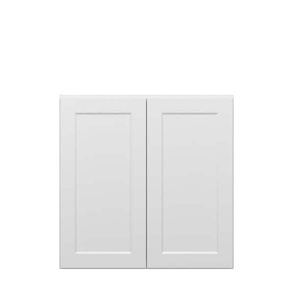 Unbranded Norfolk Shaker 36 in. W x 36 in. H x 12 in. D in Painted White Plywood Assembled Wall Cabinet