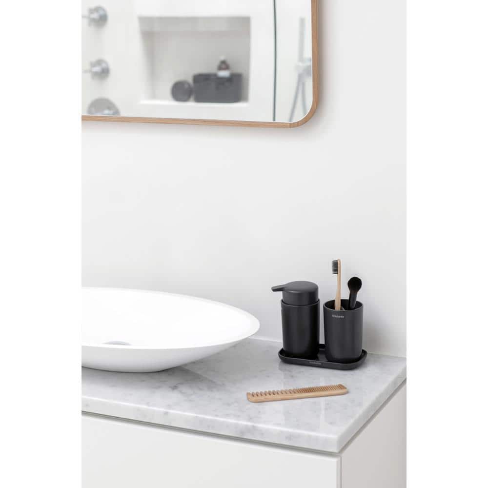 Brabantia Black Plastic 3-Piece Bathroom Accessory Set