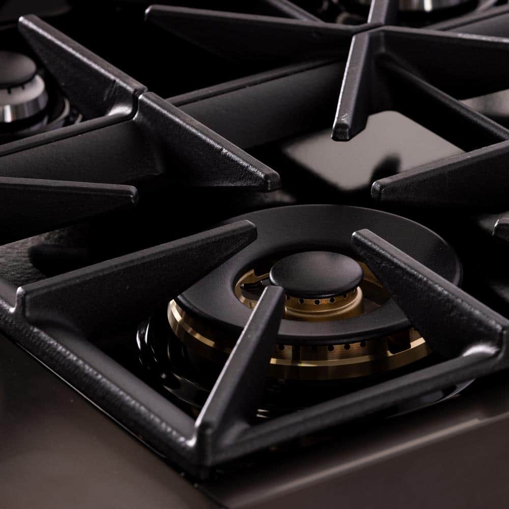 Gemstone 36" Titanium Stainless Steel Propane Gas Range with Gold Accents