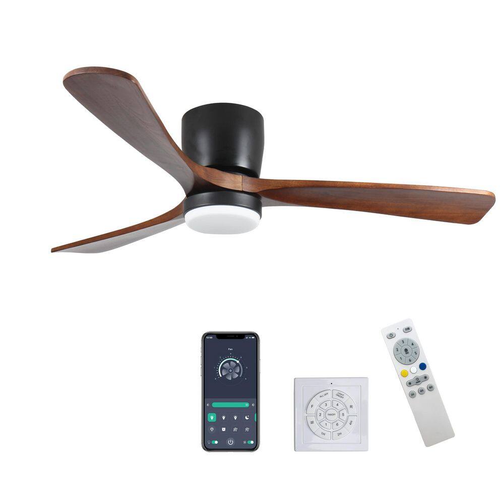 42 in. Black Wood Standard Ceiling Fan with Light, Flush Mount, 6‑Speed Reversible DC Motor, Remote Control price history on PriceWatchPro
