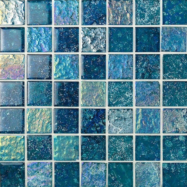 Ivy Hill Tile Marina Iridescent Aqua Squares 11 3 4 In X 11 3 4 In 8