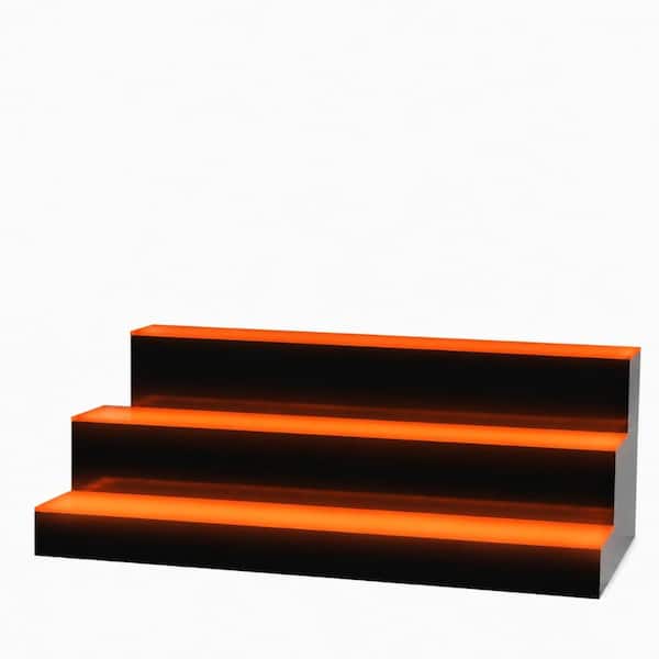 24 in. 3-Tier LED Lighted Liquor Bottle Display Shelf, Illuminated Acrylic Bar Rack for 21 Bottles