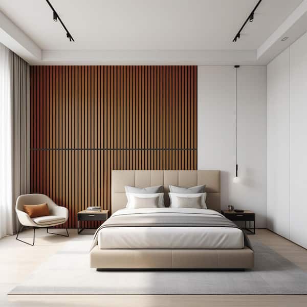 Art3d 4/5in. x 2ft. x 4ft. Walnut Slat MDF Decorative Acoustic