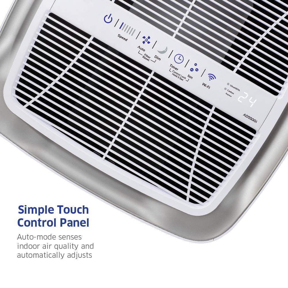 AirDoctor White Smart HEPA Tower Air Purifier with Carbon Filters