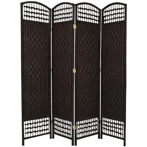 5.5 ft. Black 4-Panel Room Divider