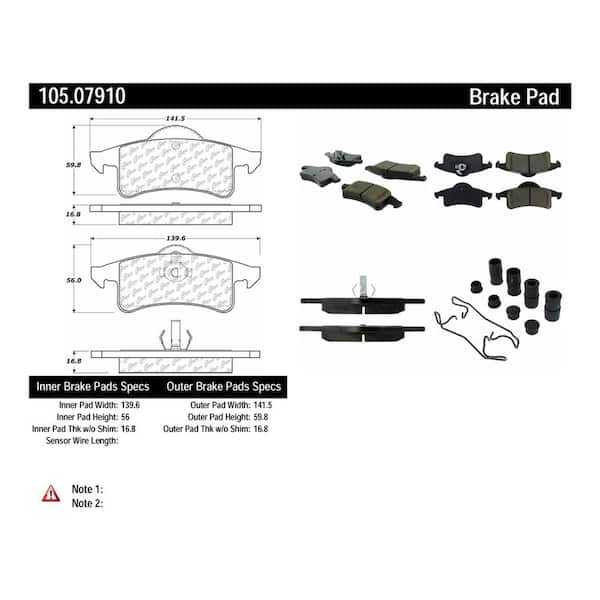 Centric Parts Disc Brake Pad Set 1999-2004 Jeep Grand Cherokee 4.0L 4.7L