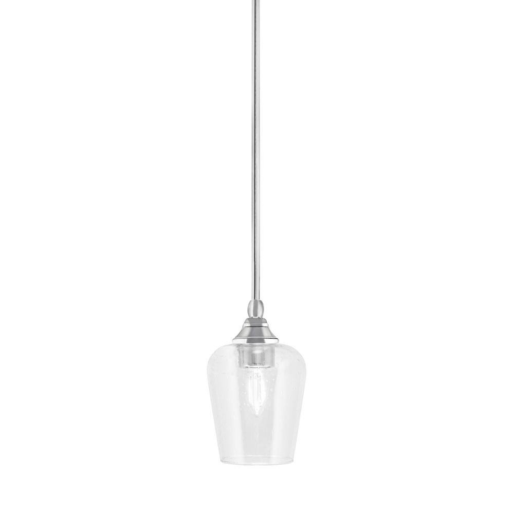 Sparta 100-Watt 1-Light Chrome Shaded Pendant Light Mini Pendant with Clear