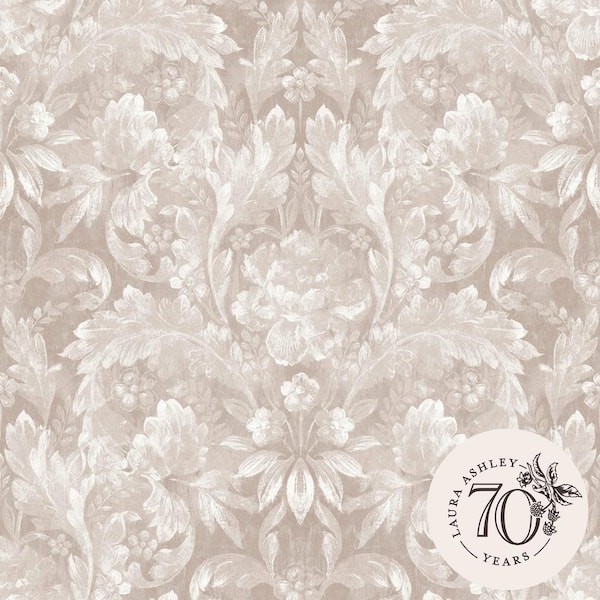 Laura Ashley Apolline Dove Grey Removable Wallpaper Sample