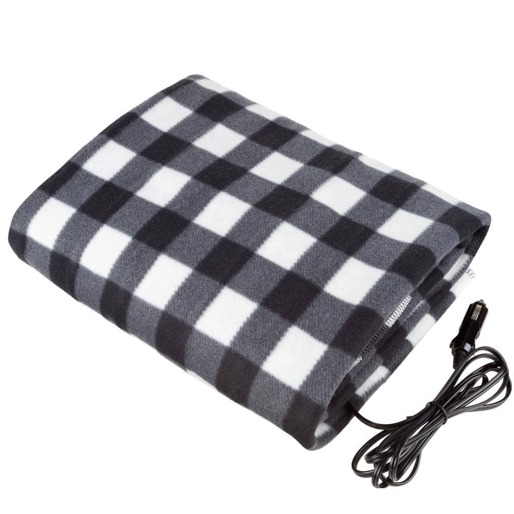 Stalwart M600033 12V Plaid Electric Blanket for Automobile Green