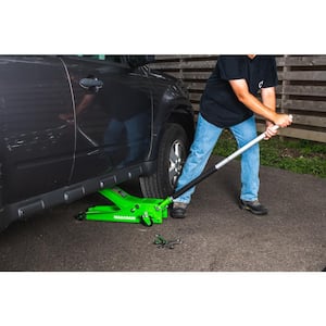 3-Ton Low Profile Car Jack with Quick Lift in Green