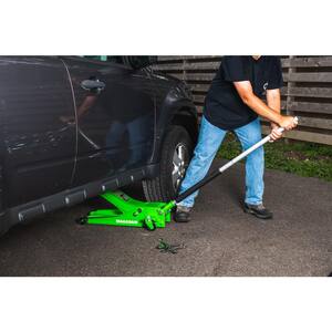 3-Ton Low Profile Floor Jack with Quick Lift in Green