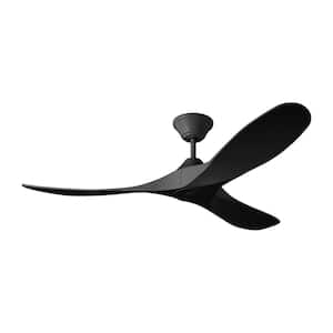 Maverick Coastal 52 in. Modern Outdoor Wet Rated DC Midnight Black Ceiling Fan with Black Blades and Remote Control