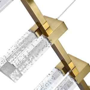 Sorrento 40 in. 50-Watt ETL Certified Integrated LED Island Chandelier Height Adjustable Antique Brass 7 Shades Pendant