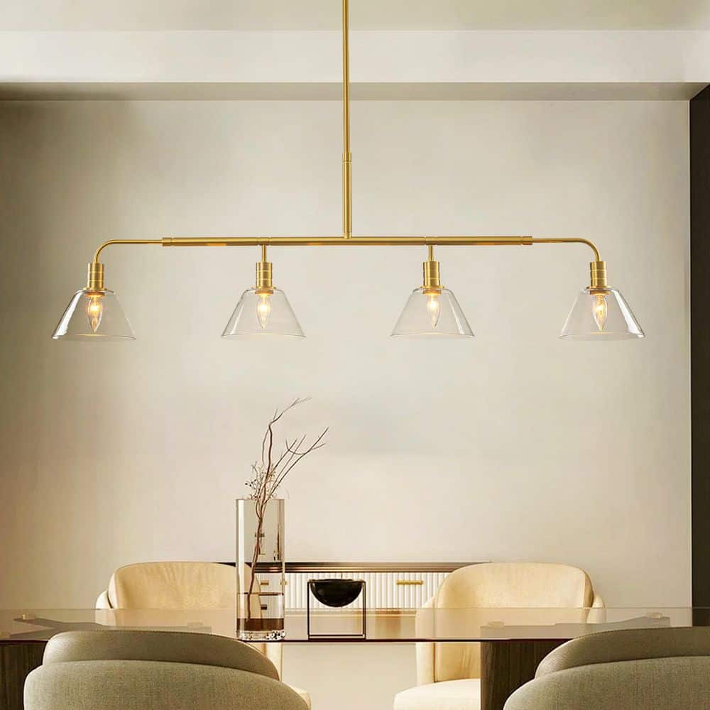 Rennnsan Lirra 49.4 in. 4-Light Brushed Gold Transitional Linear