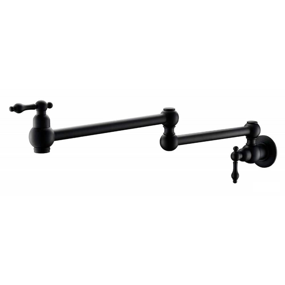 Flynama Wall Mounted Pot Filler with Double Joint Swing Arms in Matte