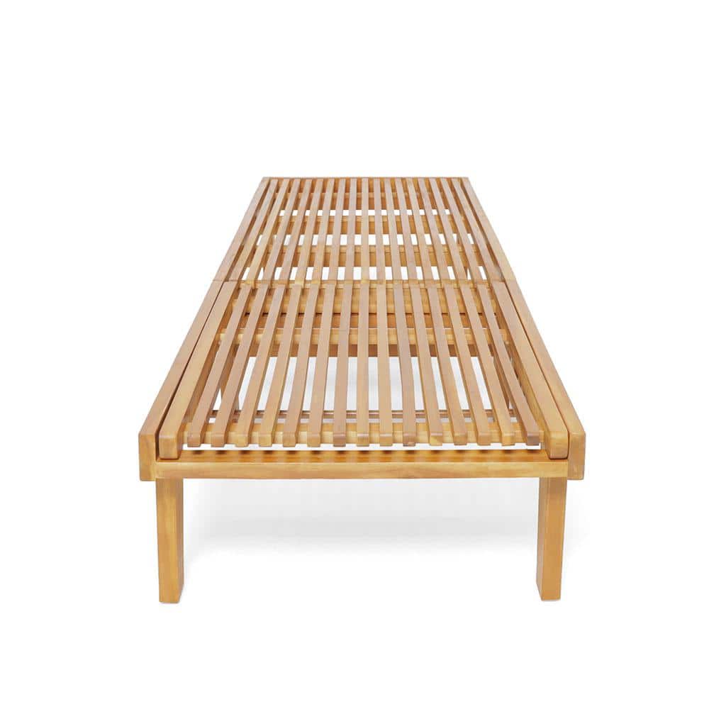 Teak Acacia Wood Adjustable Outdoor Chaise Lounge