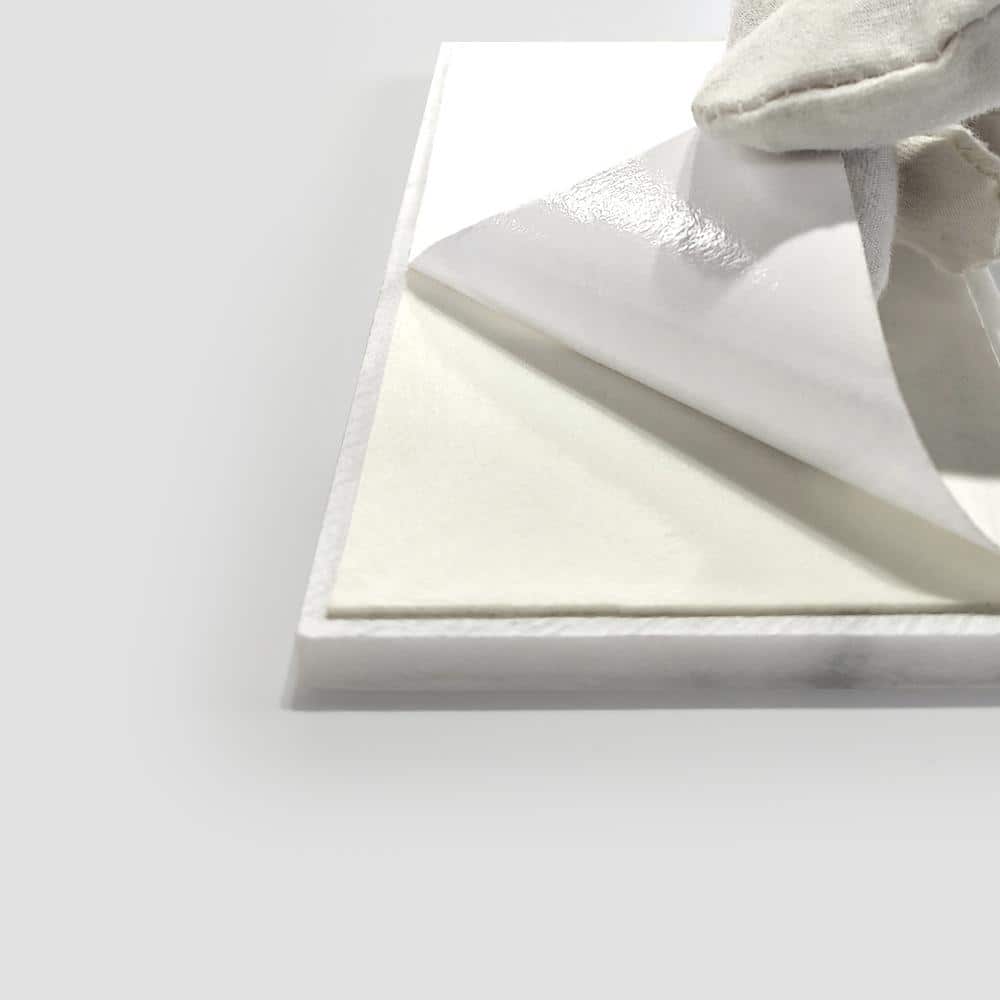 Carrara White Marble Peel and Stick Subway Tile Sheets