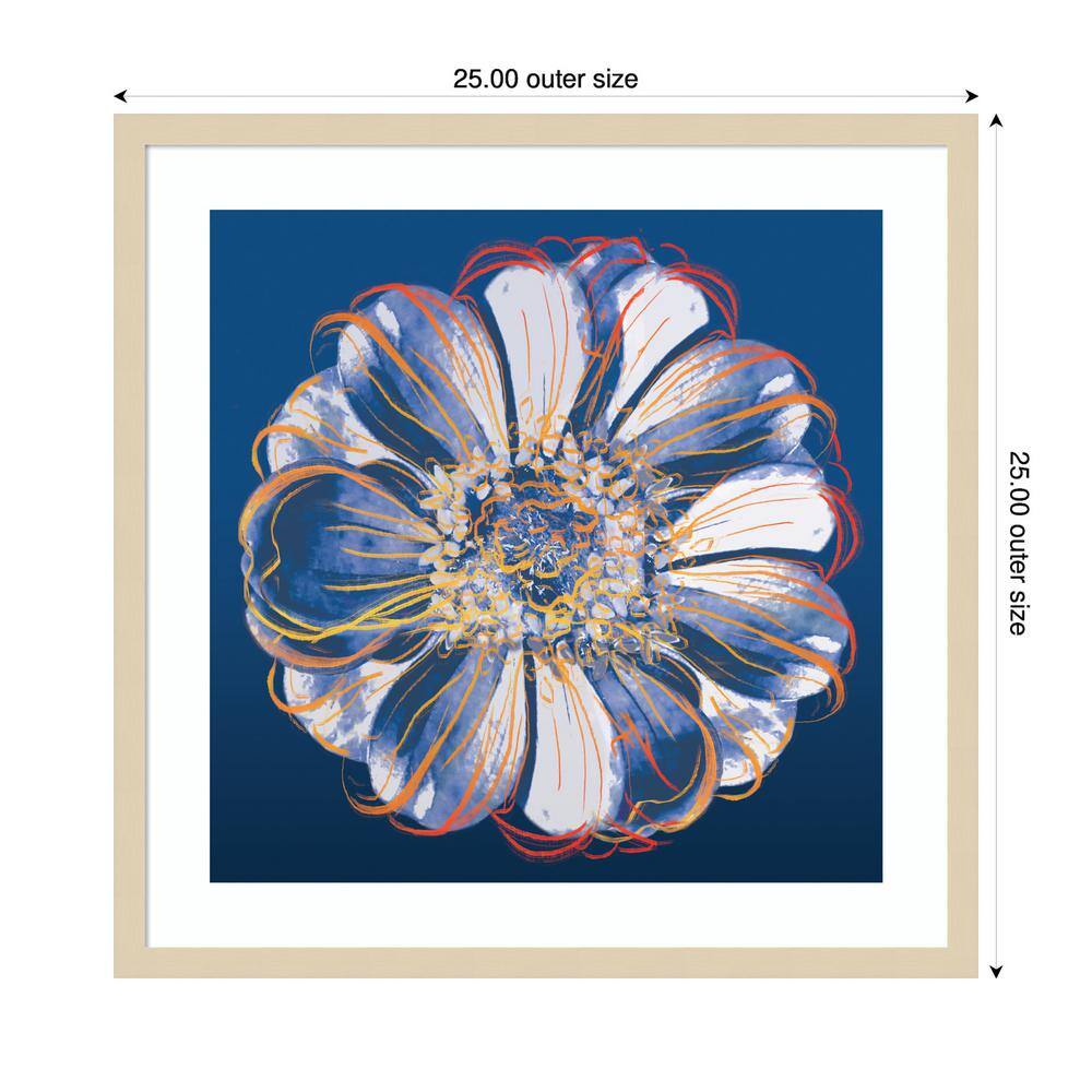 Flower Pop Pastel I Blue and Orange Framed Wall Art Print