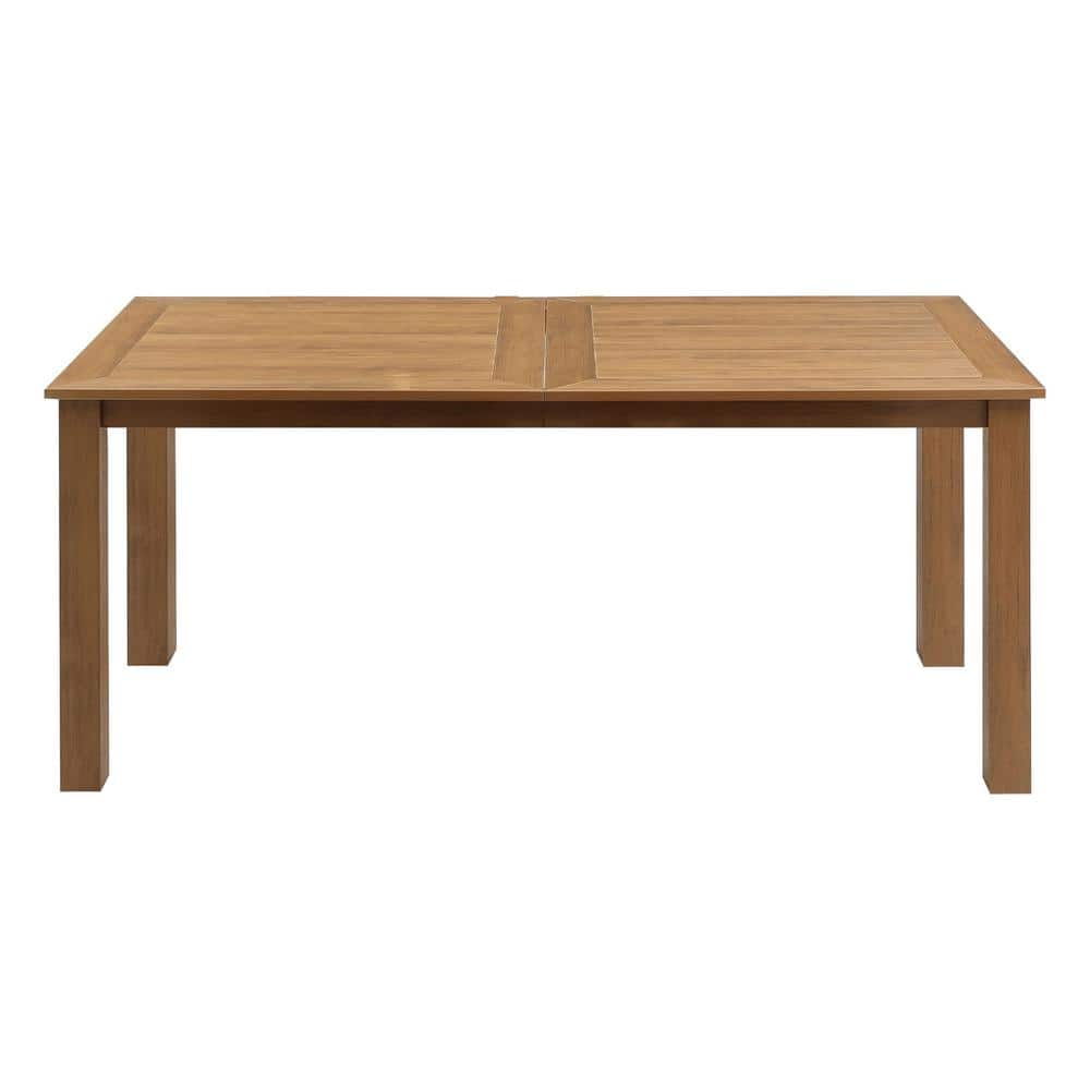 70.87 in. Teak Color Patio Rectangular HIPS Outdoor Dining Table for 4-Pers