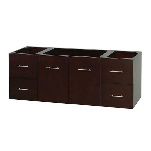 Wyndham Collection Centra 59 in. Vanity Cabinet Only in Espresso