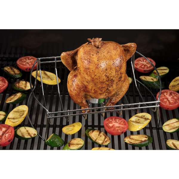 Cabilock Beer Can Chicken Roaster Rack Stainless Steel Vertical BBQ Turkey Roasting Holder BBQ Meat Poultry Grilling Roaster for Oven Camping Barbecue