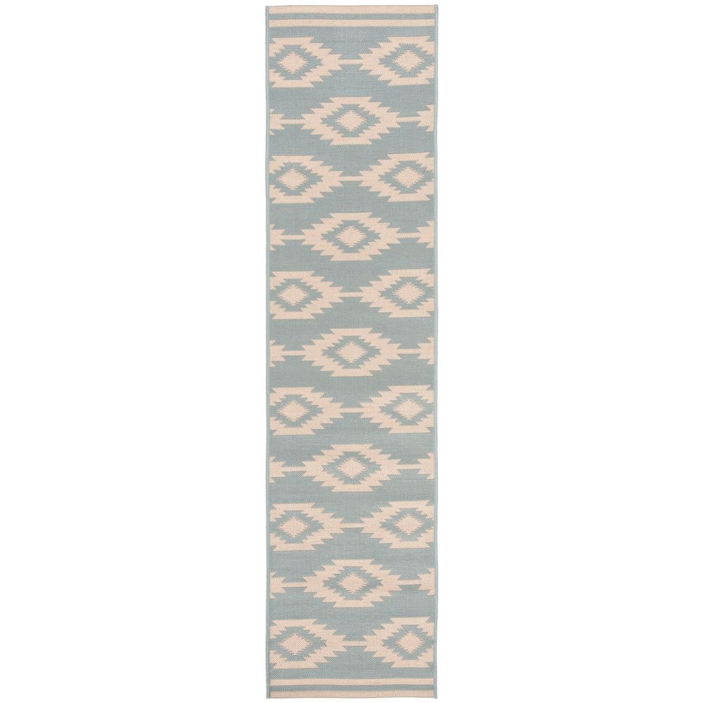 Linden Cream/Aqua 2 ft. x 8 ft. Geometric Diamonds Indoor/Outdoor Runner Rug price history on PriceWatchPro