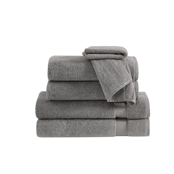 Truly Soft Cloud 6-Piece Grey Solid Cotton Towel Set
