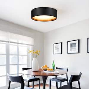 14 in. LED Modern Black Dimmable Flush Mount Ceiling Light