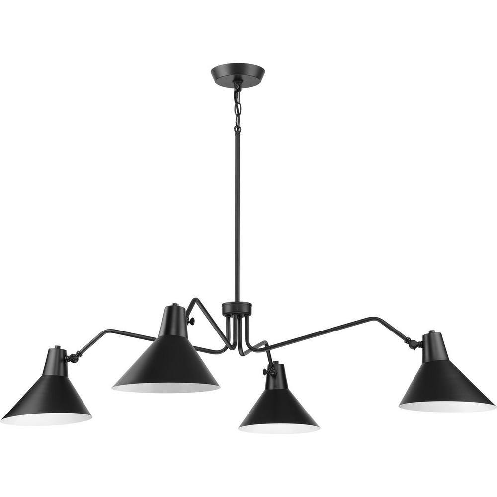 Trimble Matte Black Mid-Century Modern Chandelier