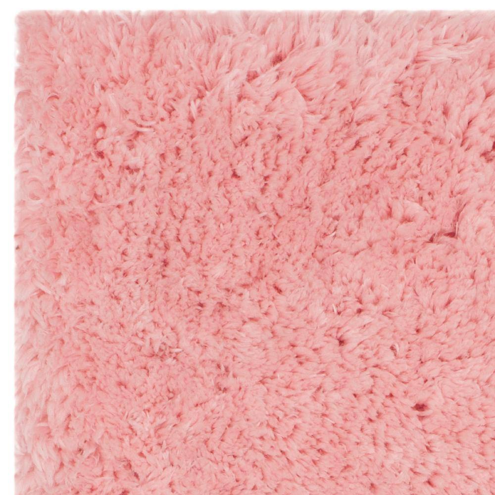 Pink Hand-Tufted Shag Area Rug with Synthetic Sheepskin