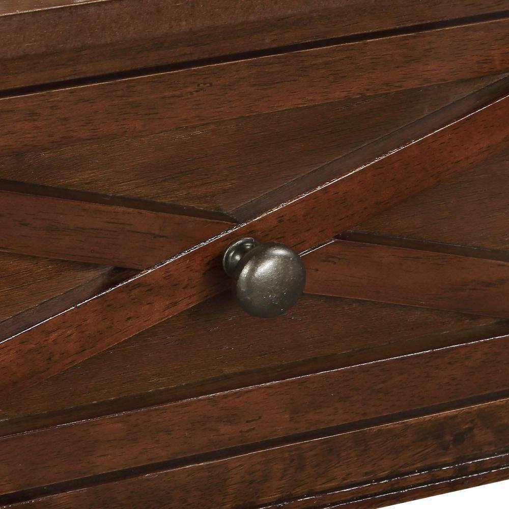 Espresso Wood Console Table with Storage and Shelves