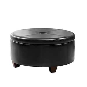 Winston Large Round Button-Top Storage Ottoman