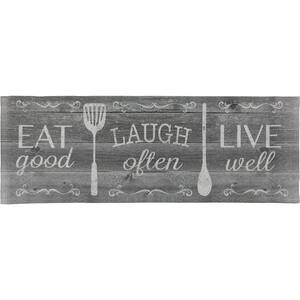 Eat Laugh Live 19.6 in. x 55 in. Anti-Fatigue Kitchen Runner Mat