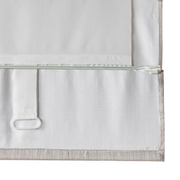 Colm Taupe Cordless Basketweave Polyester 29 in. W x 64 in. L Room Darkening Roman Shade